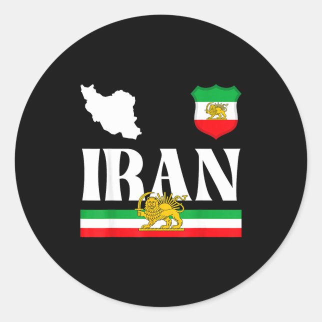 Sticker Rond Shir o khorshid iran, lion and sun, persia  (Devant)