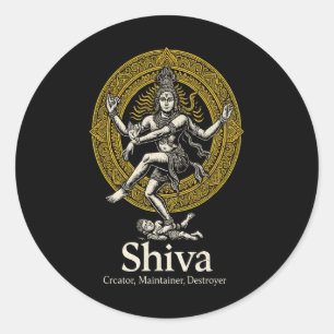 Sticker Rond Shiva Créateur Préservateur Destructeur Nataraja H