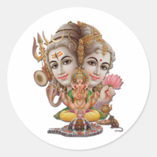Sticker Rond Shiva et famille