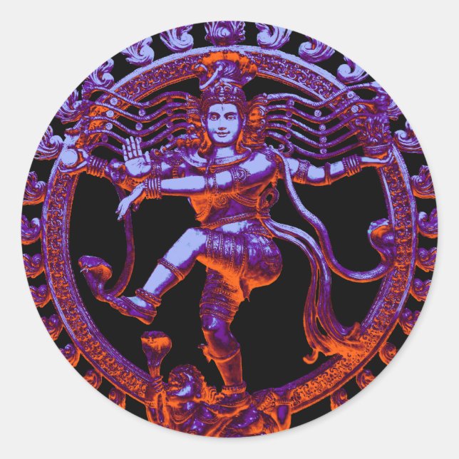 Sticker Rond Shiva Nataraja danse (Devant)
