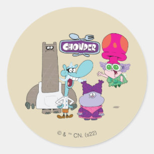 Sticker Rond Shnitzel, Mung, Chowder et Truffes