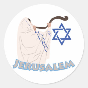Sticker Rond Shofar juif