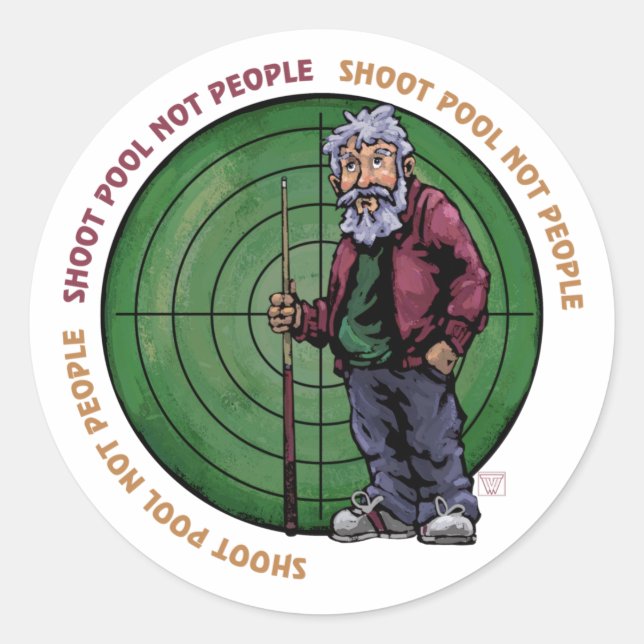 Sticker Rond Shoot Pool Not People (Devant)