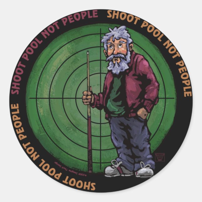 Sticker Rond Shoot pool Not People (Devant)
