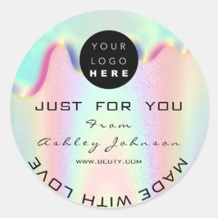 Sticker Rond Shop Merci Logo Holographi Fabriqué Avec Love Driv