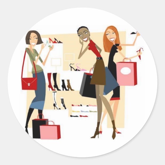 Sticker Rond Shopaholic (Devant)