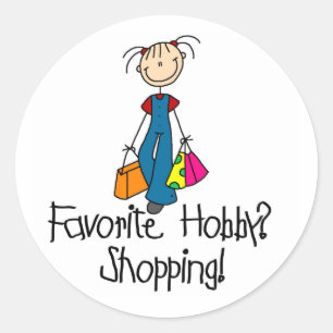 Sticker Rond Shopping Hobby favori