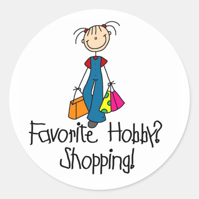 Sticker Rond Shopping Hobby favori (Devant)