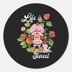 Sticker Rond Shortcake Life Est Sweet Vintage Berry Garden