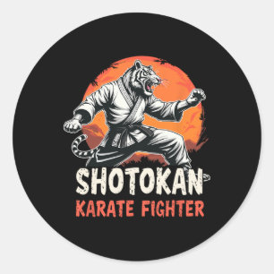 Sticker Rond Shotokan Karate Fighter Martial Arts Tiger Funny K