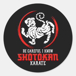 Sticker Rond Shotokan Symbole entraînement Soyez prudent instru