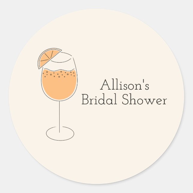 Sticker Rond Shower and Spritz Bubbly Cocktail Bridal Shower (Devant)
