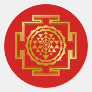 Sticker Rond Shree d'or Yantra