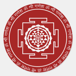 Sticker Rond Shree spirituel personnalisable Yantra