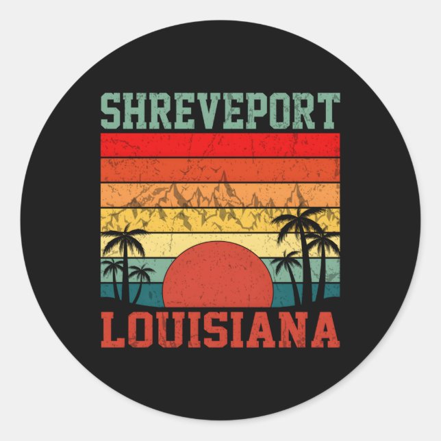 Sticker Rond Shreveport Louisiane (Devant)