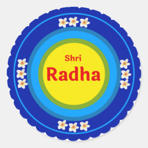 Sticker Rond Shri Radha comme à Vrindavan