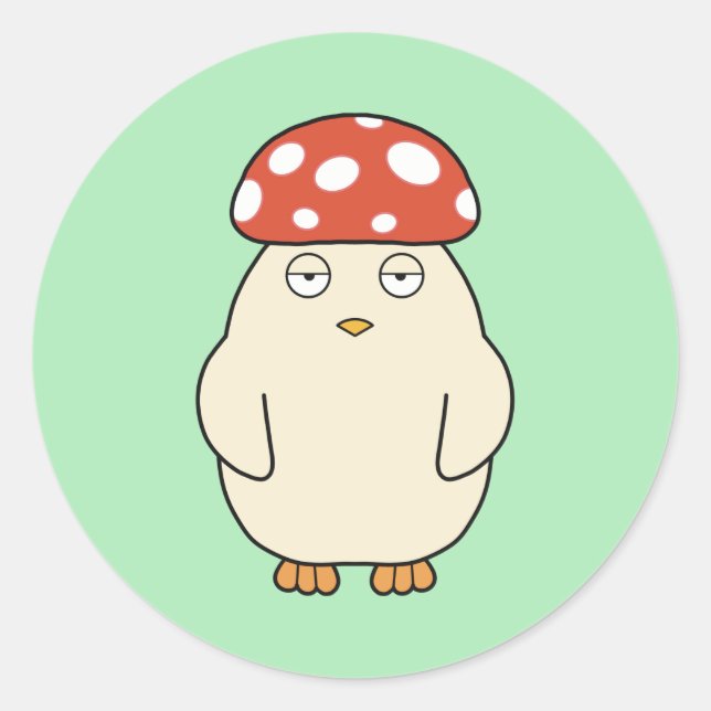 Sticker Rond Shroompey Chick (Devant)