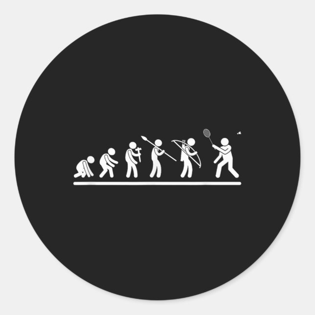 Sticker Rond Shutt Evolution Hommes Femmes Drôle Badminton (Devant)
