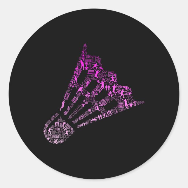 Sticker Rond Shutter Badminton Player Shirt Womens Badminton (Devant)