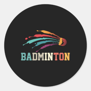 Sticker Rond Shutter Badminton Player Sports Racket Coach Team