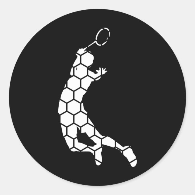 Sticker Rond Shutter Badminton Squash Joueur Badminton (Devant)