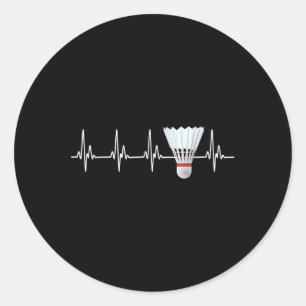 Sticker Rond Shutter Heartbeat Drôle Joueur Badminton