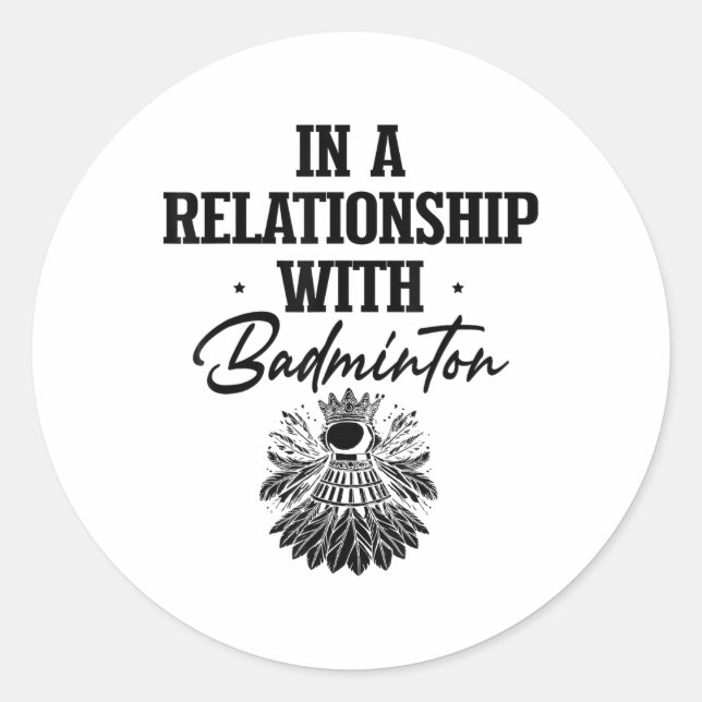 Sticker Rond Shuttle Badminton Player Shuttle Racket (Devant)