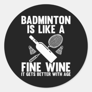 Sticker Rond Shuttle Joueur Badminton