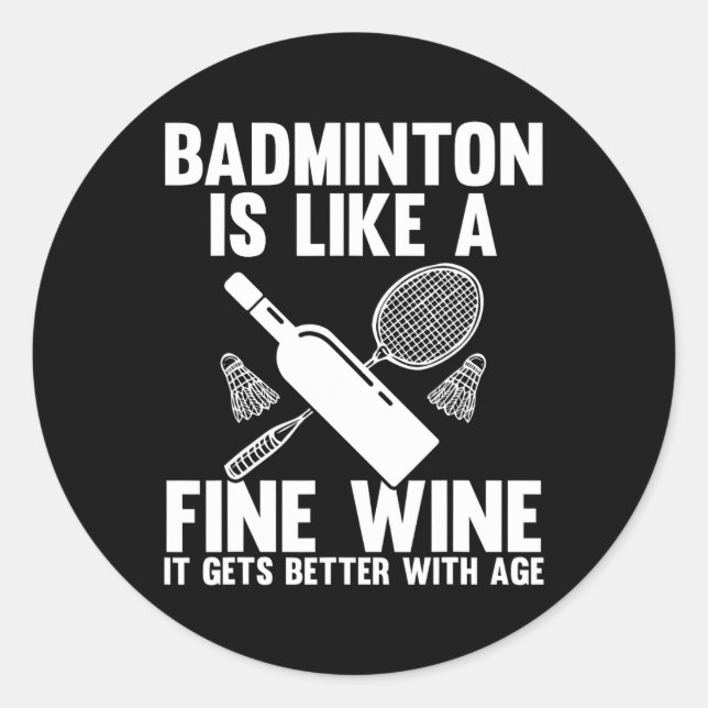 Sticker Rond Shuttle Joueur Badminton (Devant)