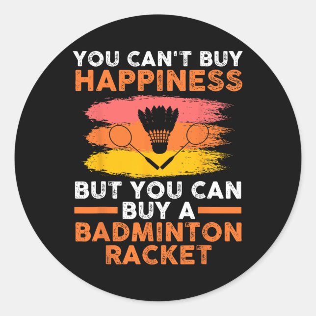 Sticker Rond Shuttle Joueur Badminton (Devant)