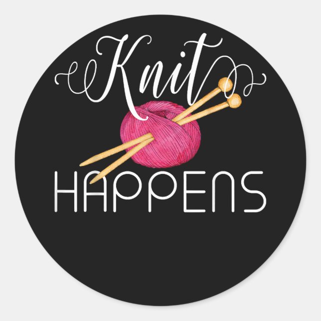 Sticker Rond Si cela implique le Tricot et le café me comptez d (Devant)