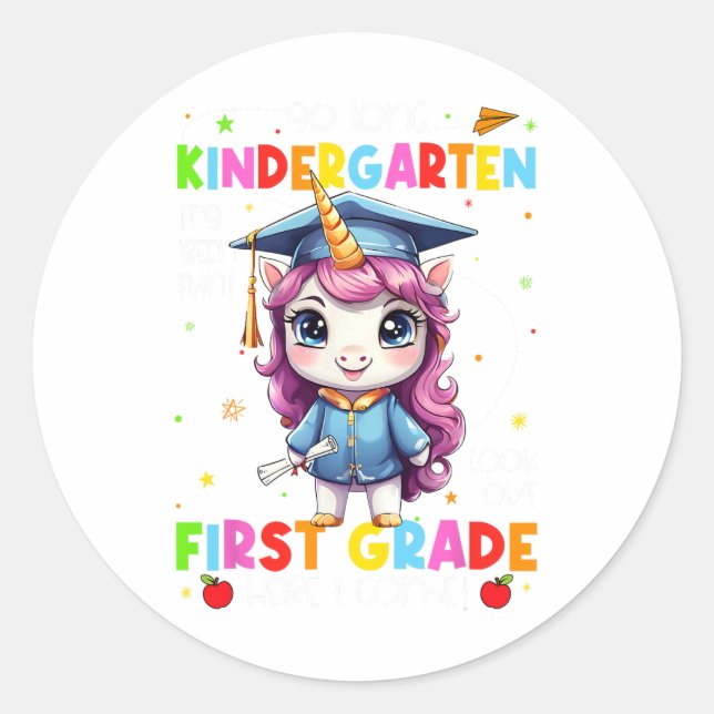 Sticker Rond Si Longue Maternelle Diplômée Dernier Jour De L'Éc (Devant)