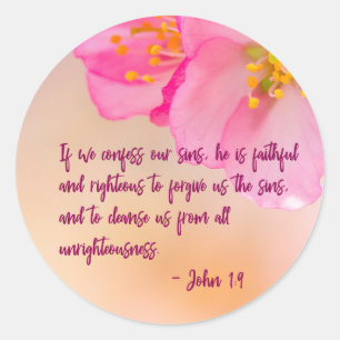 Sticker Rond Si nous condamnons l'inspiration florale chrétienn