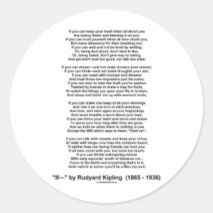 Sticker Rond Si Poème De Rudyard Kipling (Poème Inspirationnel)
