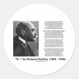 Sticker Rond "Si" poème par Rudyard Kipling