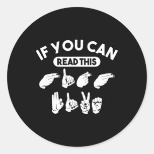 Sticker Rond Si Vous Pouvez Lire Ce "High Five". Sensibilisatio