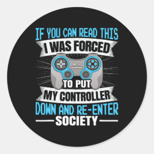 Sticker Rond Si Vous Pouvez Lire Ce Jeu Vidéo De Jeu Drôle Game