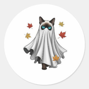 Sticker Rond Siamese - Chat Siamese d'Halloween