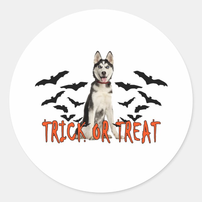 Sticker Rond Sibérie Husky Trick T Shirts.png (Devant)
