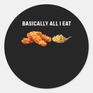 Sticker Rond Sically Tout ce que je mange Tendres de Poulet Mac