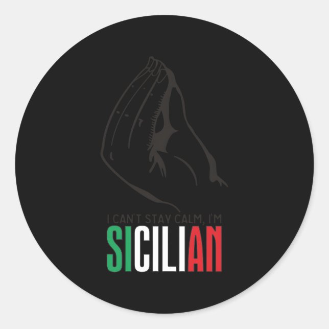 Sticker Rond Sicile Italie Sicilienne Citation Sicile (Devant)