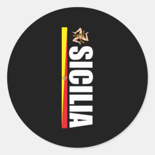 Sticker Rond Sicilia Soccer Fier Sicilien Trinacria Drapeau Si