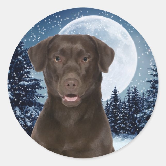 Sticker Rond Sicker du laboratoire de chocolat d'hiver (Devant)