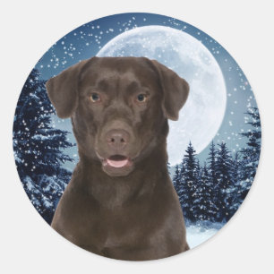 Sticker Rond Sicker du laboratoire de chocolat d'hiver