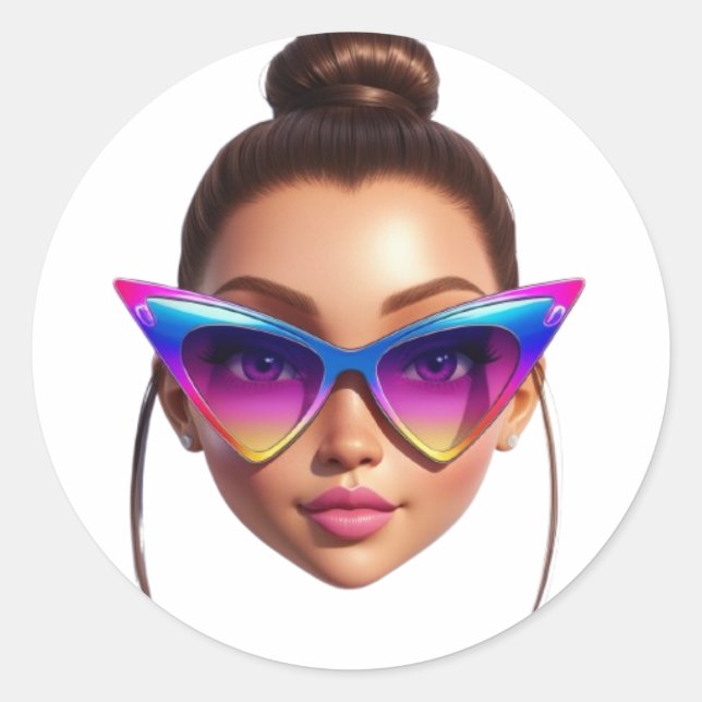 Sticker Rond Sickers ronds de poules élégants (Devant)