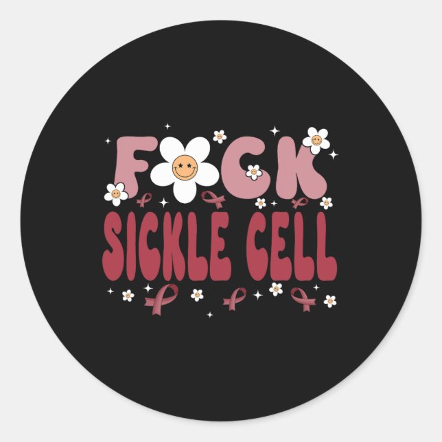Sticker Rond Sickle Cell Sickle Cell Sensibilisation Super Amus (Devant)