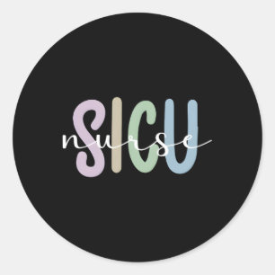 Sticker Rond Sicu Infirmière Appréciation Surgical Soins Intens