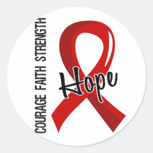 Sticker Rond SIDA de l'espoir 5 de foi de courage