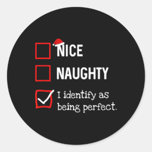 Sticker Rond S'identifier comme une liste de Noël parfaite et a