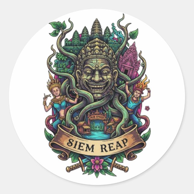 STICKER ROND SIEM REAP (Devant)